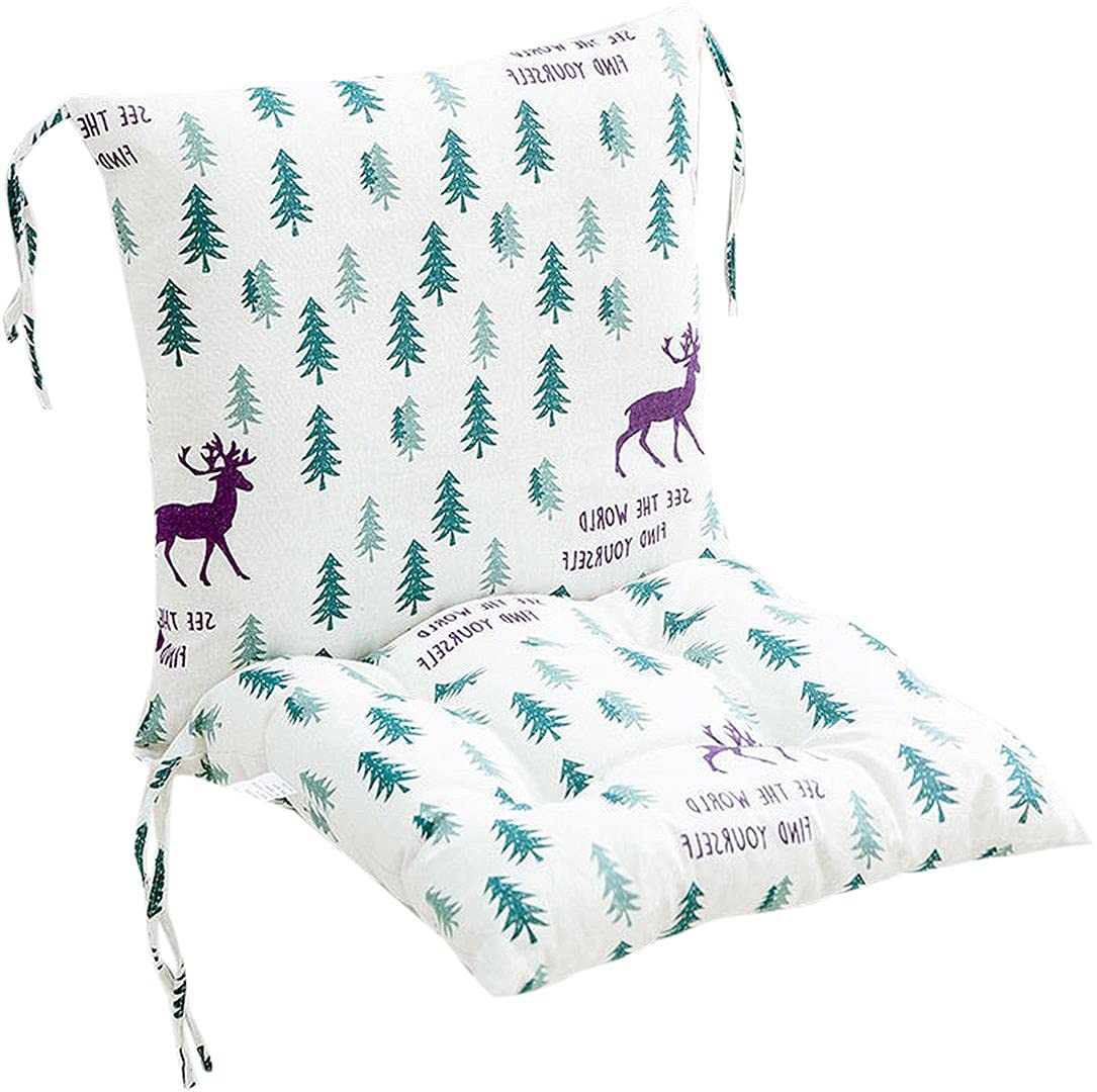 ChezMax Thickened Cotton Linen Chair Cushion - Detachable Seat & Back Cushion with Ties for Office, Patio, Bedroom, Living Room - Perfect for Home Decor, Indoor & Outdoor Use