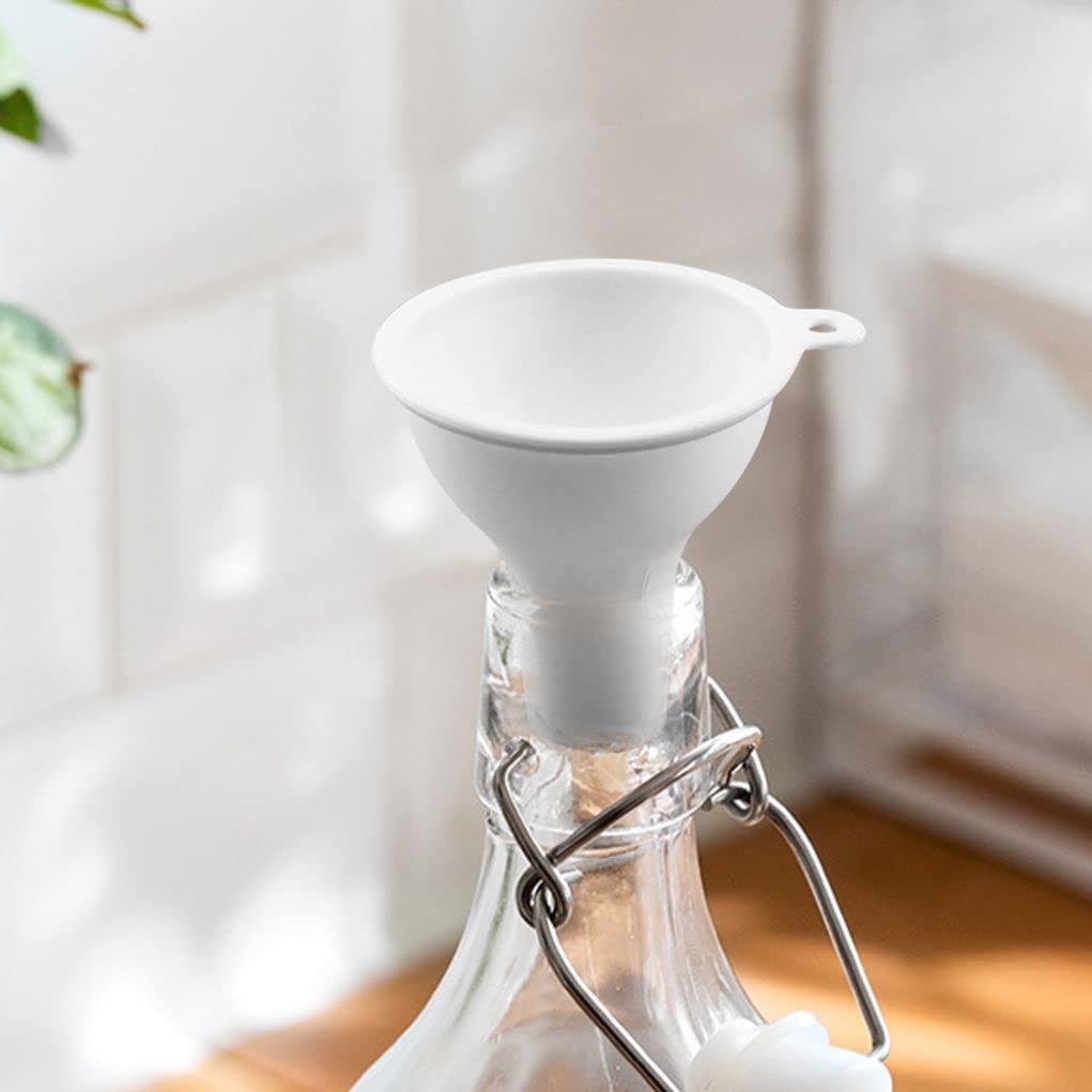 Premium Food Grade Silicone Wide Mouth Funnel - Flexible Kitchen Funnel for Canning, Condiments & Liquids - Durable Squeeze Bottle & Jar Filler for Home, Restaurant & Commercial Use - Perfect for Sauces, Oils, Honey & DIY Projects (White)