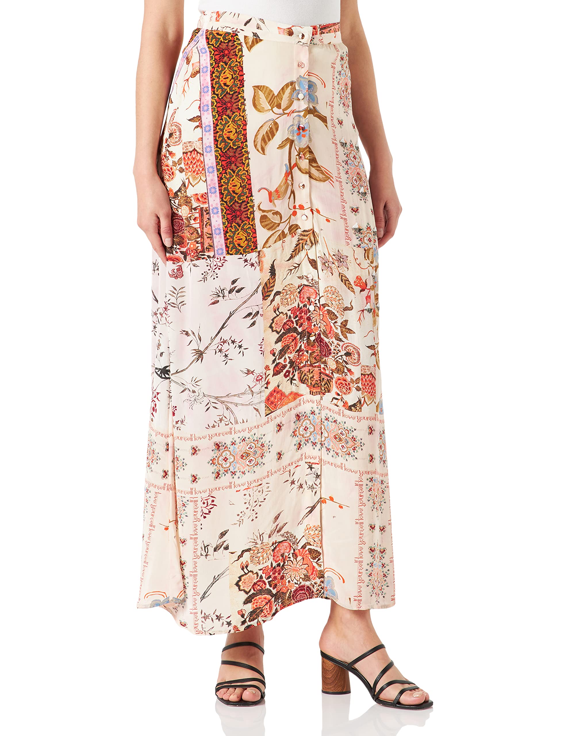 Desigual Women's Long Woven Skirt - Stylish Boho Maxi Skirt for Summer, Beach & Casual Outings
