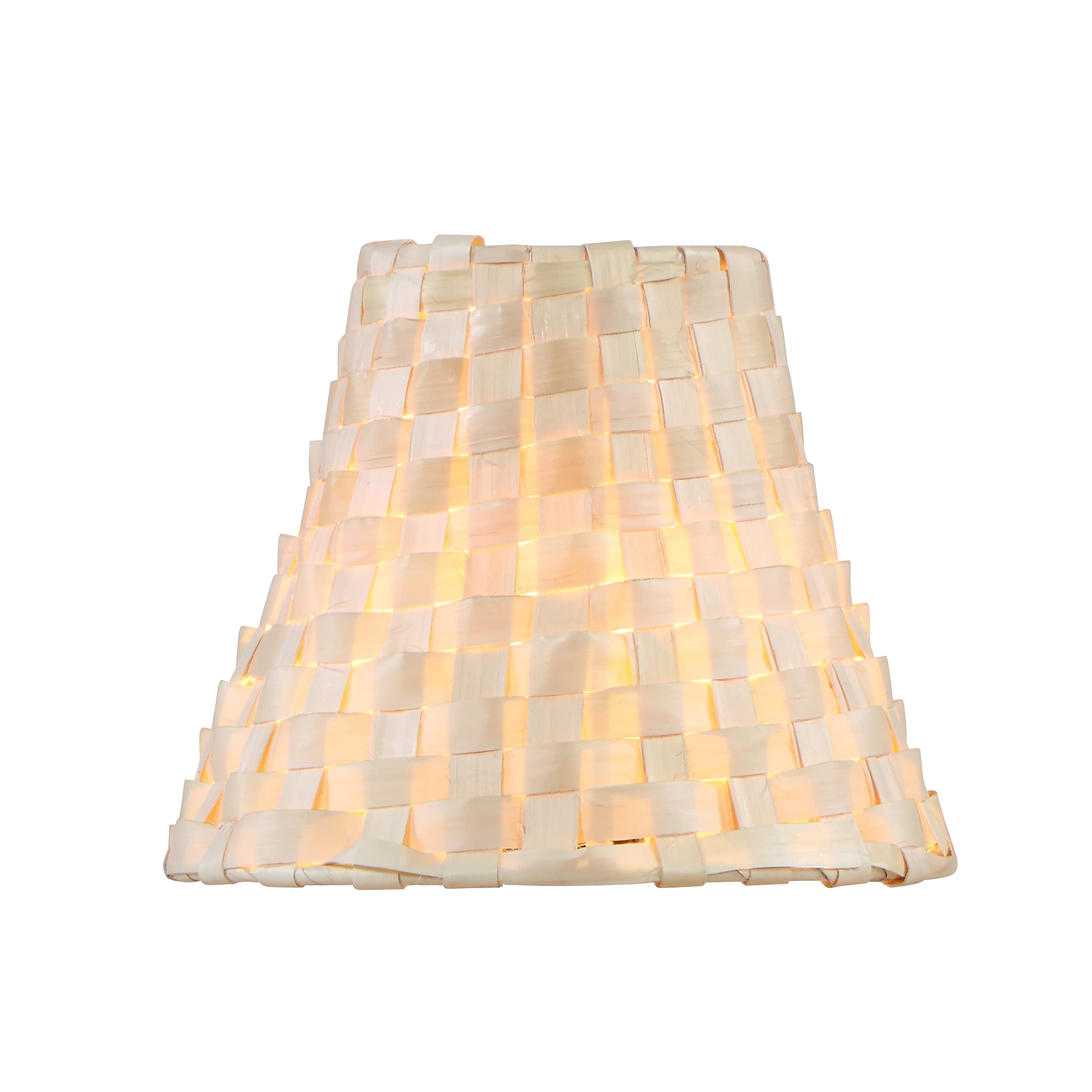 Empire Clip-On Chandelier Lamp Shade Set of 9 - Natural Palm Leaf Design, 3