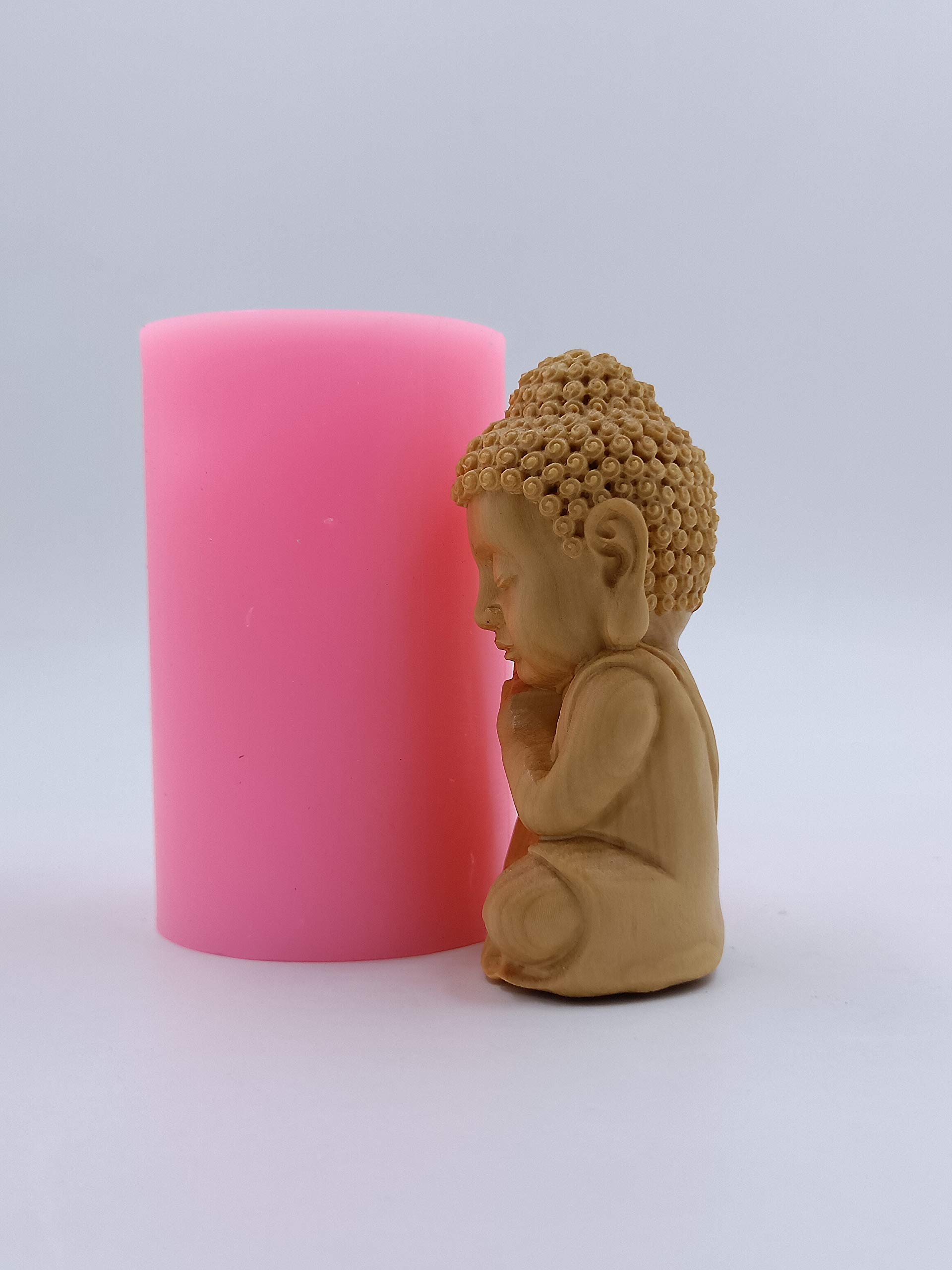 3D Bronze Buddha Silicone Mold for Candles, Soap, Polymer Clay, Cold Porcelain & Resin Crafts - Perfect for DIY Home Decor, Meditation Spaces & Gift Making