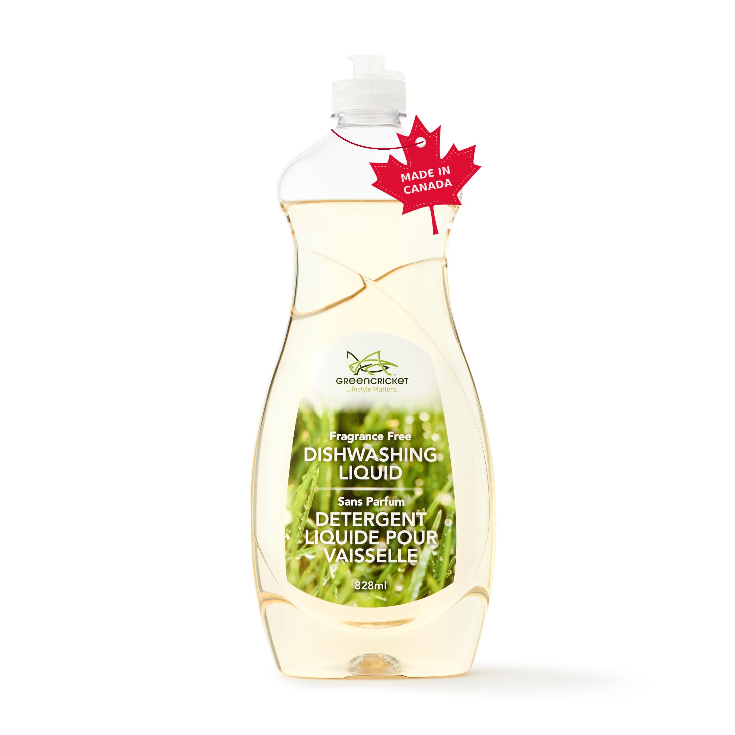 Eco-Friendly Unscented Dish Soap - Green Cricket Plant-Based Formula for Sensitive Skin | Gentle Hand Wash for Kitchen, Baby Bottles & Delicate Dishes