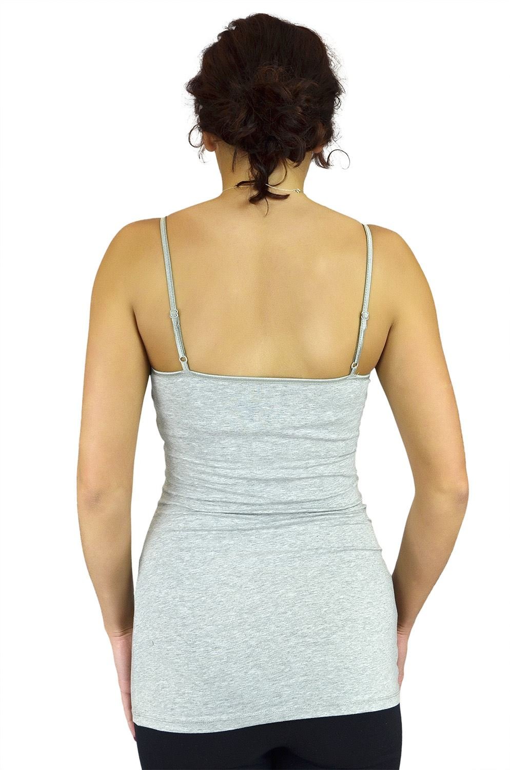 Belle Donne Women's Extra Long Tank Top with Built-in Shelf Bra - Perfect for Yoga, Workouts & Layering