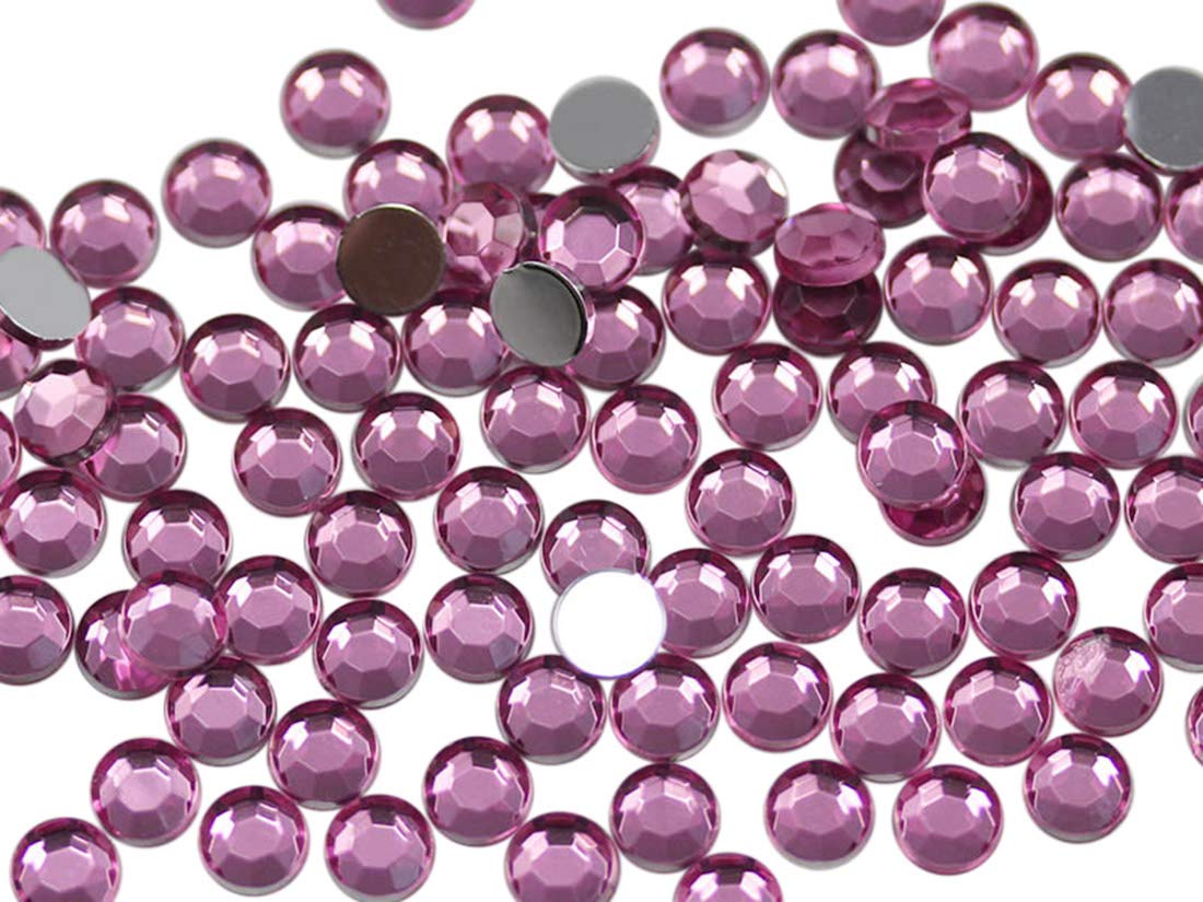 Allstarco 1000PCS 5mm SS21 Pink Rose H112 Acrylic Flat Back Rhinestones - DIY Jewelry Making, Face Painting, Card Embellishments, Nail Art & Craft Decorations - Perfect for Costume Accessories, Scrapbooking and Wedding Invitations