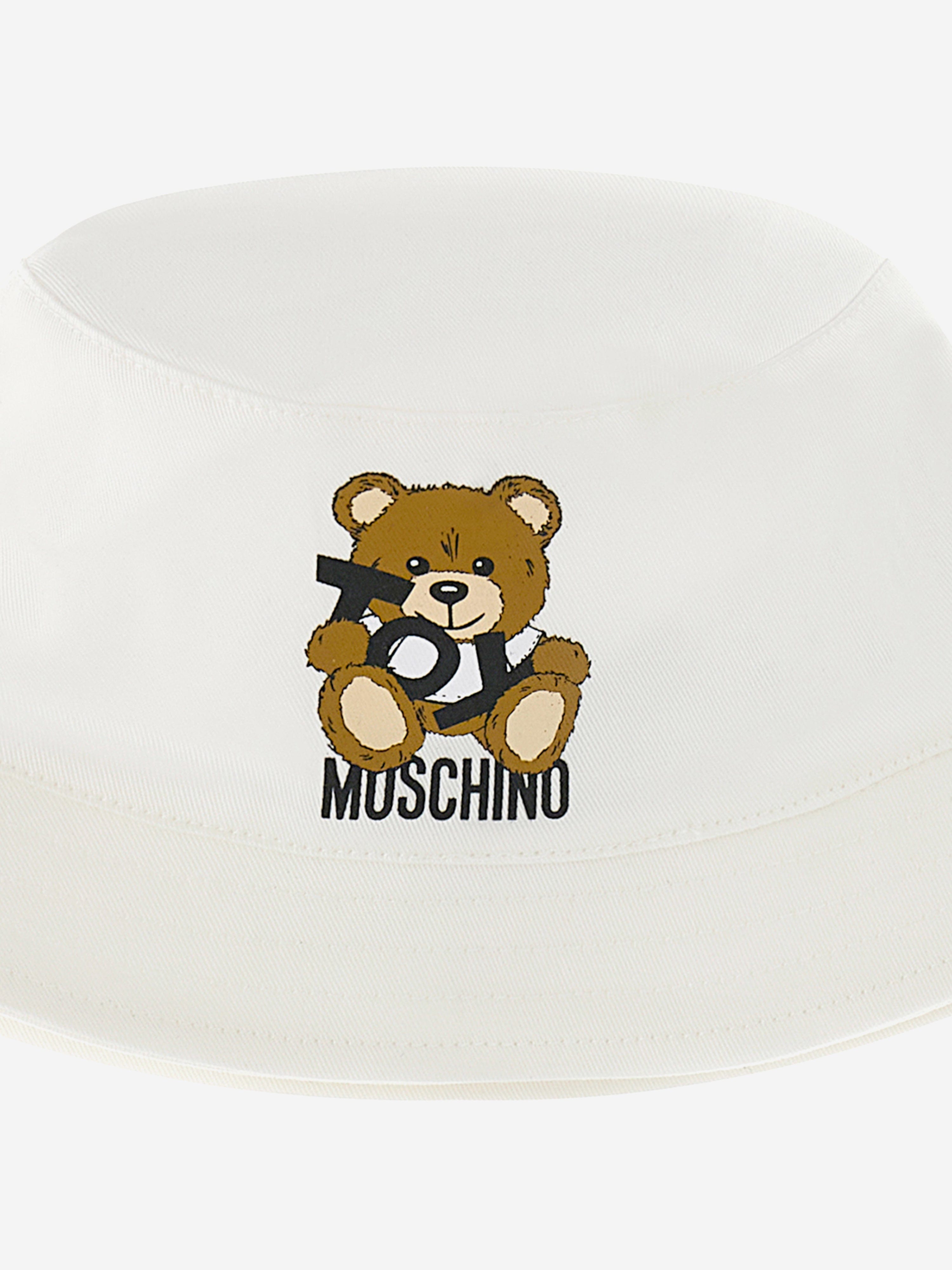 Baby Bear Bucket Hat with Gift Box - White Cotton Sun Hat for Boys & Girls - Perfect for Outdoor Play, Beach Trips & Photoshoots