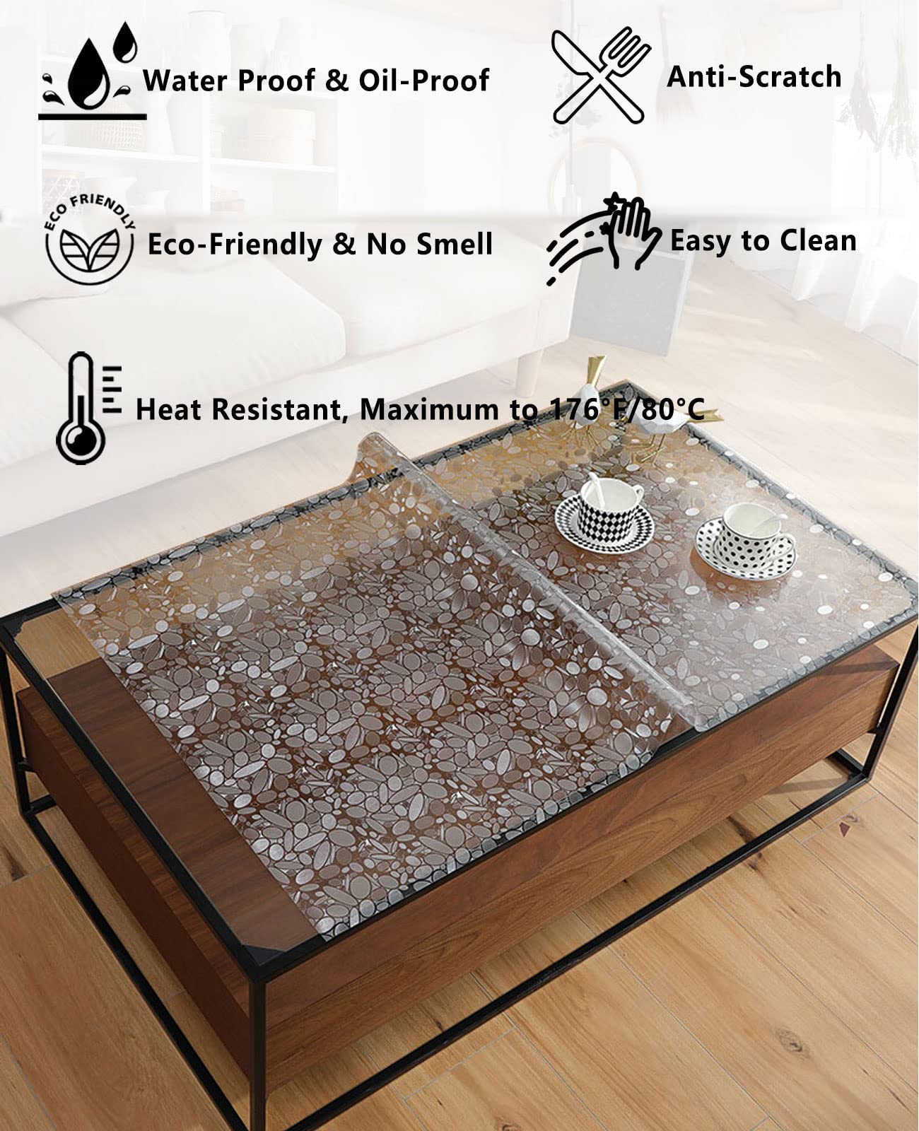 38x94 Inch Clear Desk Mat - 1.5mm Thick Plastic Desk Protector Pad | Vinyl Table Cover for Writing, Office & Home Workspace | Perfect for Computer Desks, Study Tables & Workstations