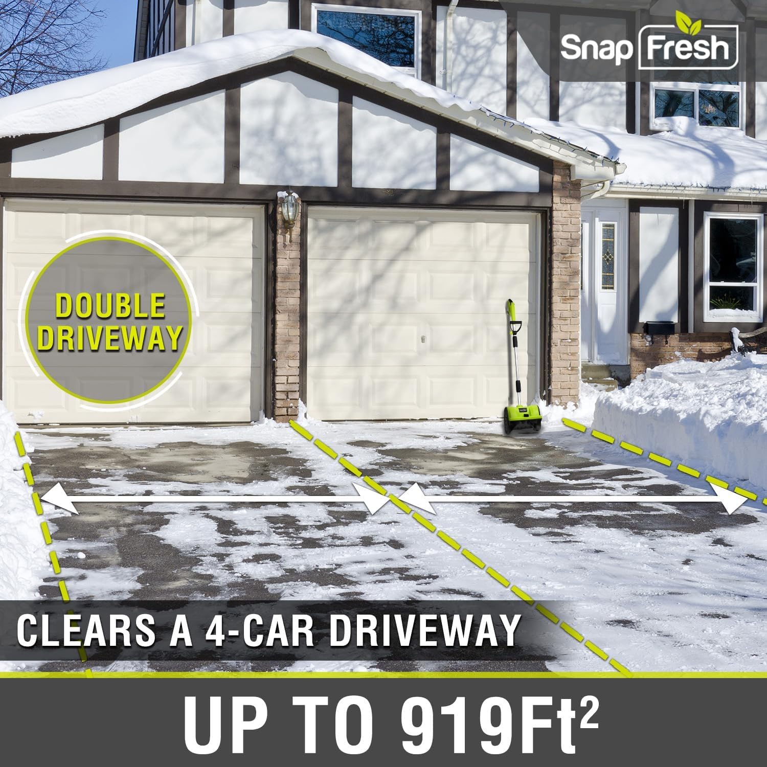 SnapFresh 20V Cordless Electric Snow Shovel - 12