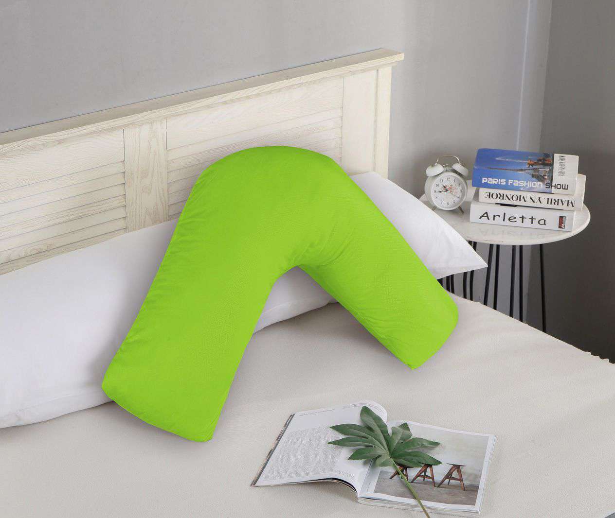 1000TC Premium Ultra Soft V-Shaped Pillowcase - Green | Luxury Bedding for Side Sleepers & Neck Support | Perfect for Home, Hotel, and Travel Use