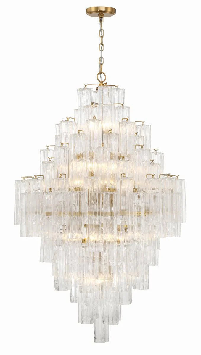 Addis Diamond Chandelier 49 Inch Height - Modern Crystal Ceiling Light Fixture for Dining Room, Living Room, Bedroom & Entryway