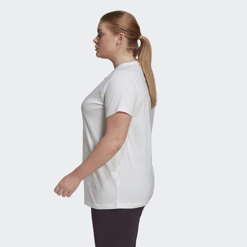 adidas Women's Essentials Classic Logo T-Shirt - Soft Cotton Casual Tee for Everyday Wear, Gym & Lounge