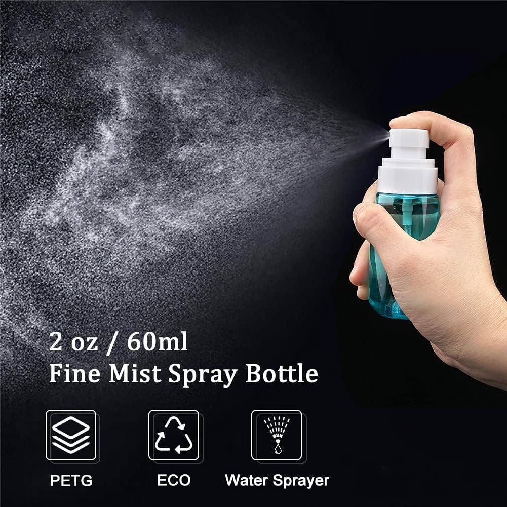 Hidak 3.4oz/100ml Fine Mist Spray Bottle - TSA Approved Empty Refillable Travel Container for Perfume, Skincare, Makeup & Lotion | Plastic Hair Sprayer with Adjustable Nozzle | Perfect for Travel, Gym, Salon & Home Use (Pack of 3)