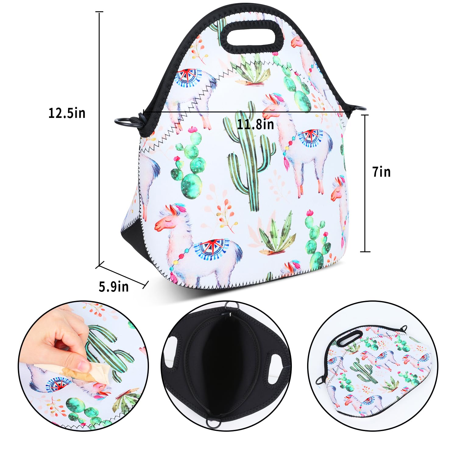 Violet Mist Insulated Neoprene Lunch Bag for Women & Men - Reusable Waterproof Lunch Tote with Extra Pocket & Zipper for Work, School, Picnics & Outdoor Activities - Perfect Gift for Adults