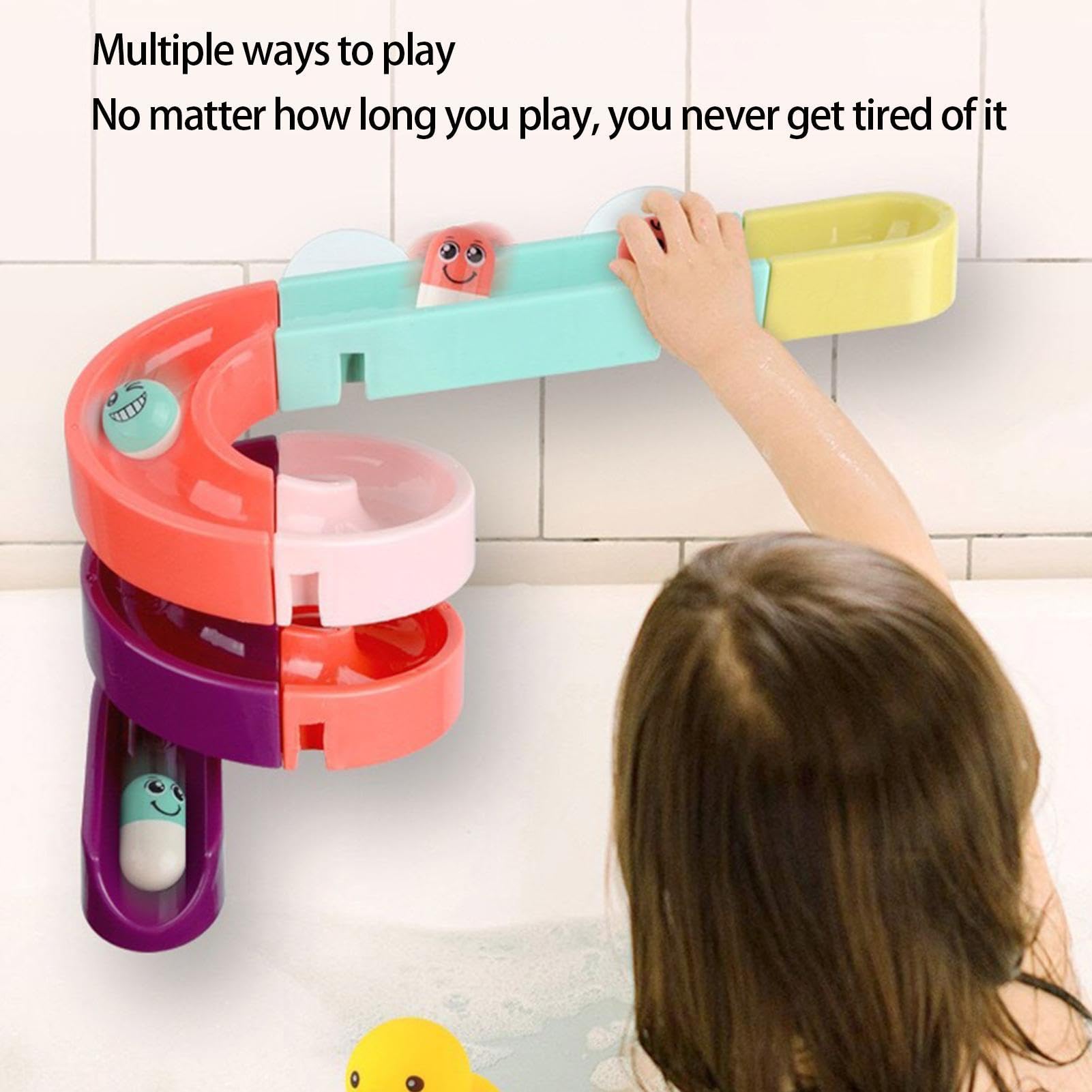 Best Bathtub Water Toys for Kids - Interactive Duck Shower Game & Educational Water Track Toy Set | Fun Bath Time Learning Activities for Toddlers & Preschoolers | Perfect for Bathtub Play, Shower Slide Games & Sensory Development