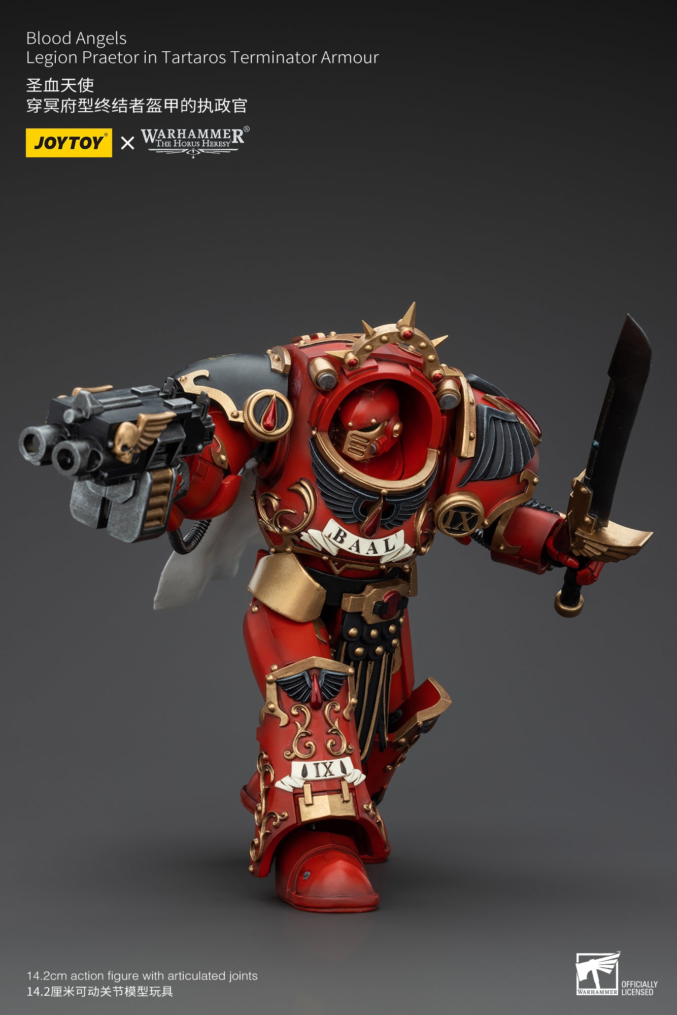 1/18 JOYTOY Warhammer The Horus Heresy Blood Angels Legion Praetor Action Figure in Tartaros Terminator Armor - Collectible Model for Display, Gaming & Warhammer 40K Fans