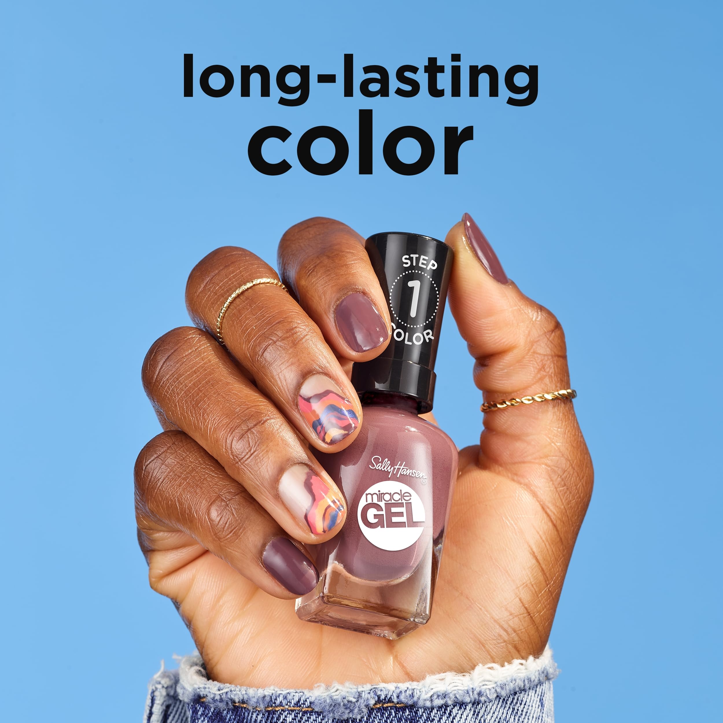 Sally Hansen Miracle Gel Nail Polish - Wild & Free Long Lasting Gel-Like Formula, No UV Lamp Needed, Vibrant Pink Nail Color for Women | Perfect for Manicures, Pedicures & Everyday Wear