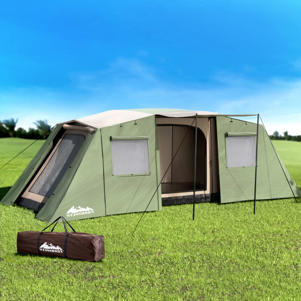 Weisshorn 10-Person Instant Cabin Tent for Camping, Family Hiking & Outdoor Adventures - 3-Room Waterproof Shelter for Backpacking, Festivals & Emergency Preparedness