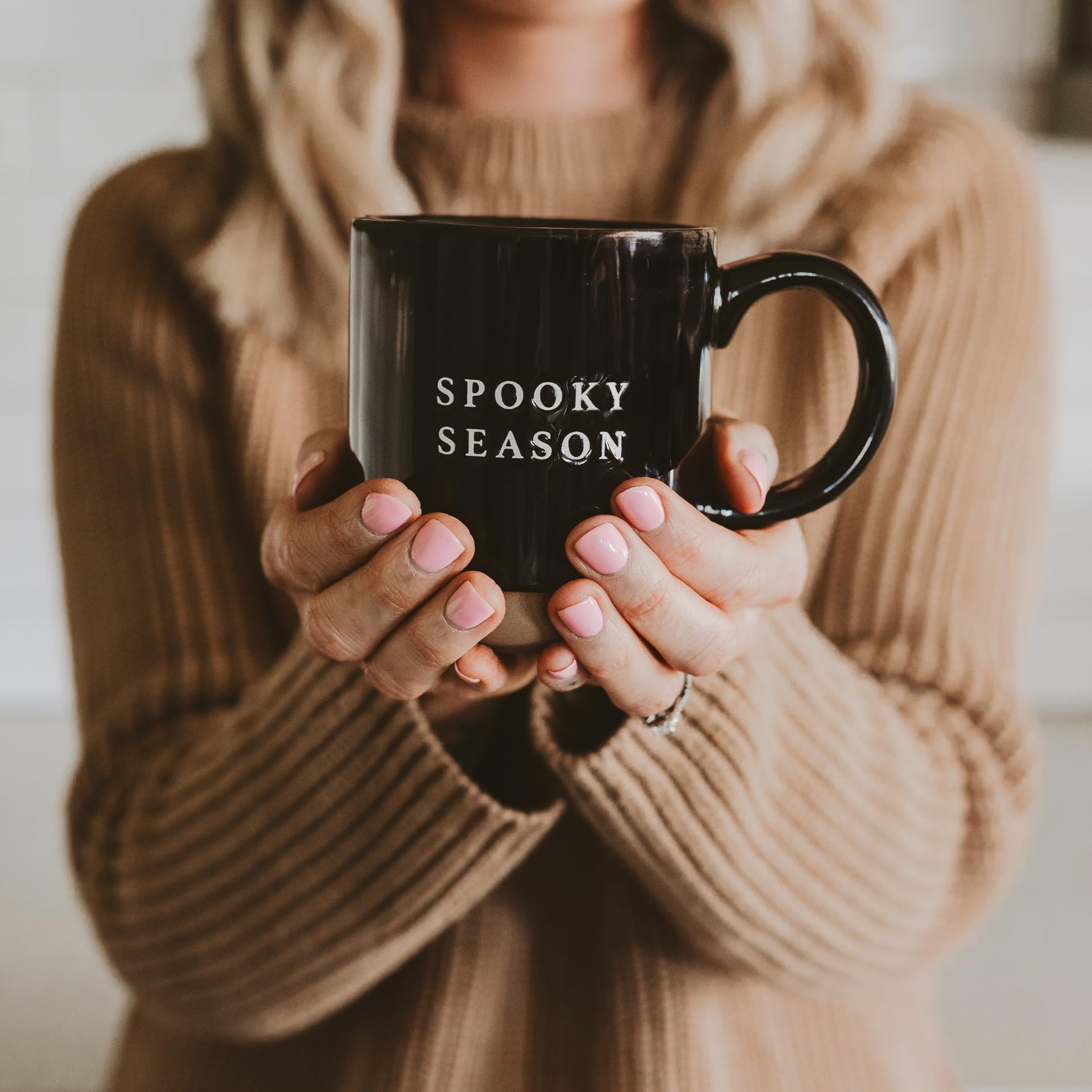 Spooky Halloween Coffee Mug 14oz - Durable Stoneware Tea & Cocoa Cup - Sweet Water Decor for Morning Brew & Cozy Nights - Perfect Halloween Gift & Seasonal Decor - Ideal for Pumpkin Spice Lattes, Trick-or-Treating & Fall Gatherings