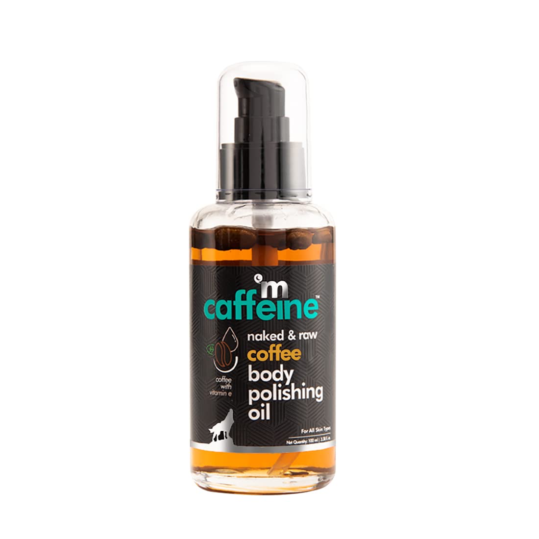 mCaffeine Coffee Body Oil for Dry Skin - Moisturizing & Hydrating Body Oil for Women & Men with Relaxing Aroma | Softens, Smooths & Brightens Skin | 100ml | Perfect for Post-Shower Hydration & Nighttime Skincare Routine