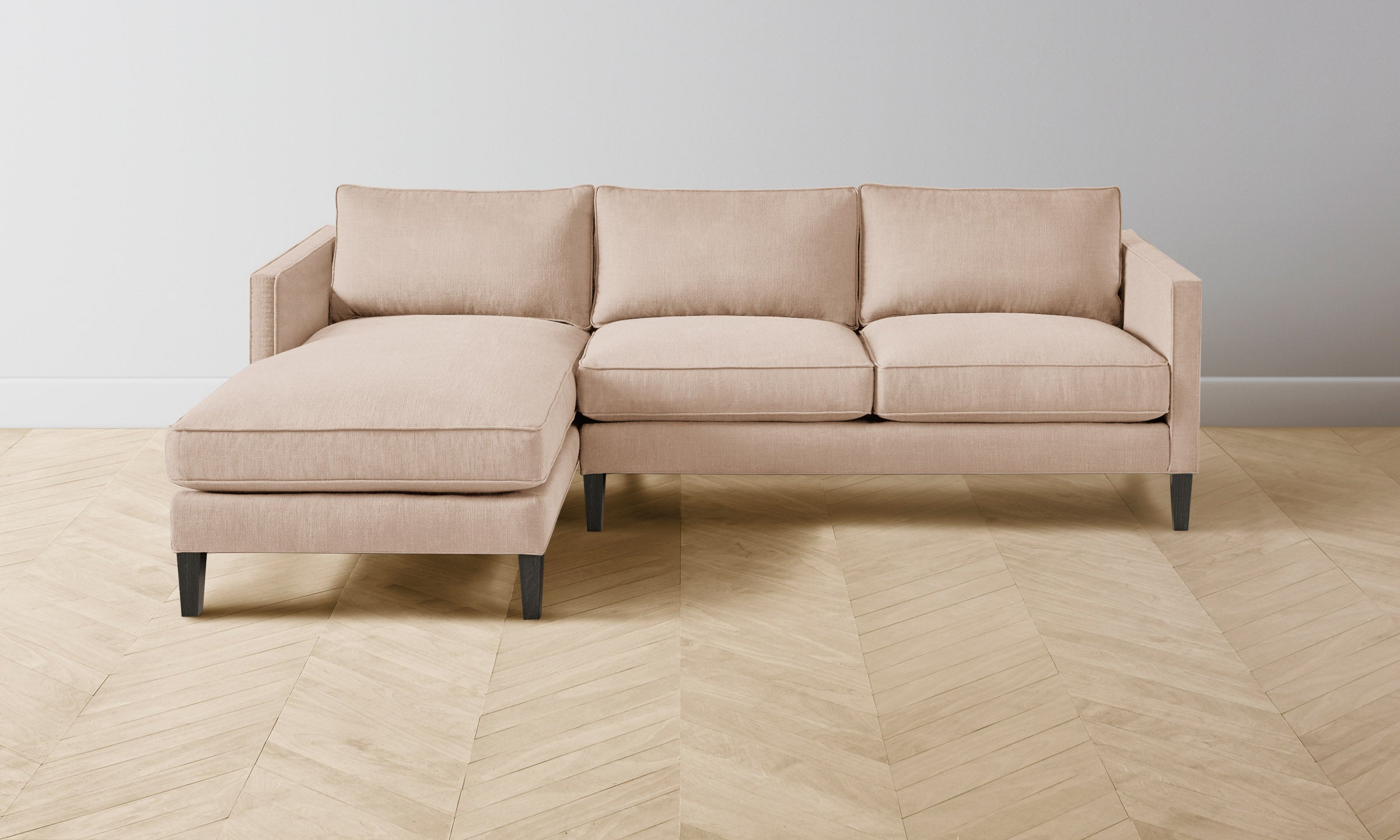 The Crosby Sectional Sofa - Heritage Belgian Linen Upholstery in Petal Color | Perfect for Living Room, Family Room & Cozy Home Decor