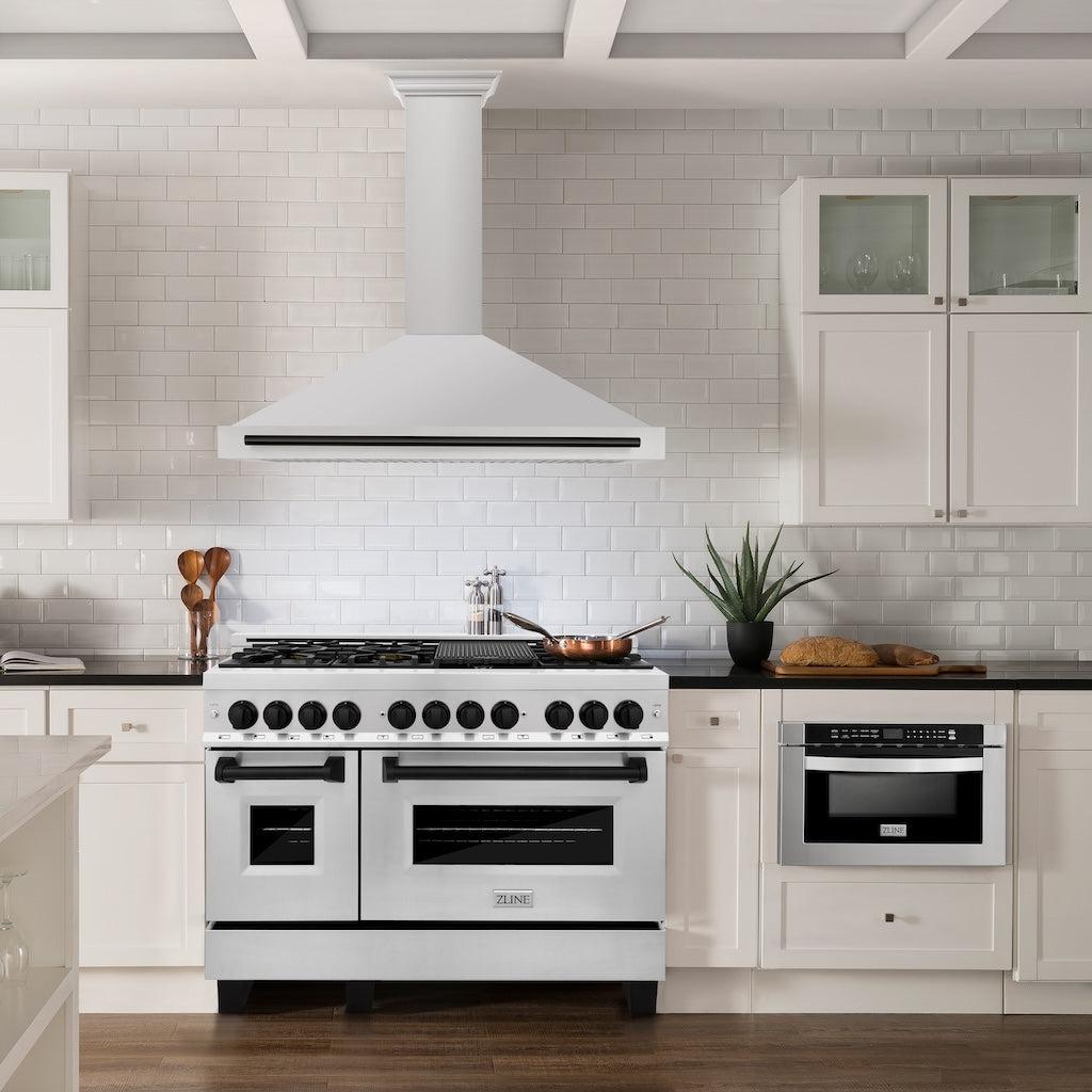 ZLINE KB4STZ MB Autograph Edition Convertible Range Hood - Stainless Steel with Matte Black Accents | Professional Kitchen Ventilation for Modern Homes | Perfect for Gas Stoves, Cooking Areas & Open Concept Kitchens