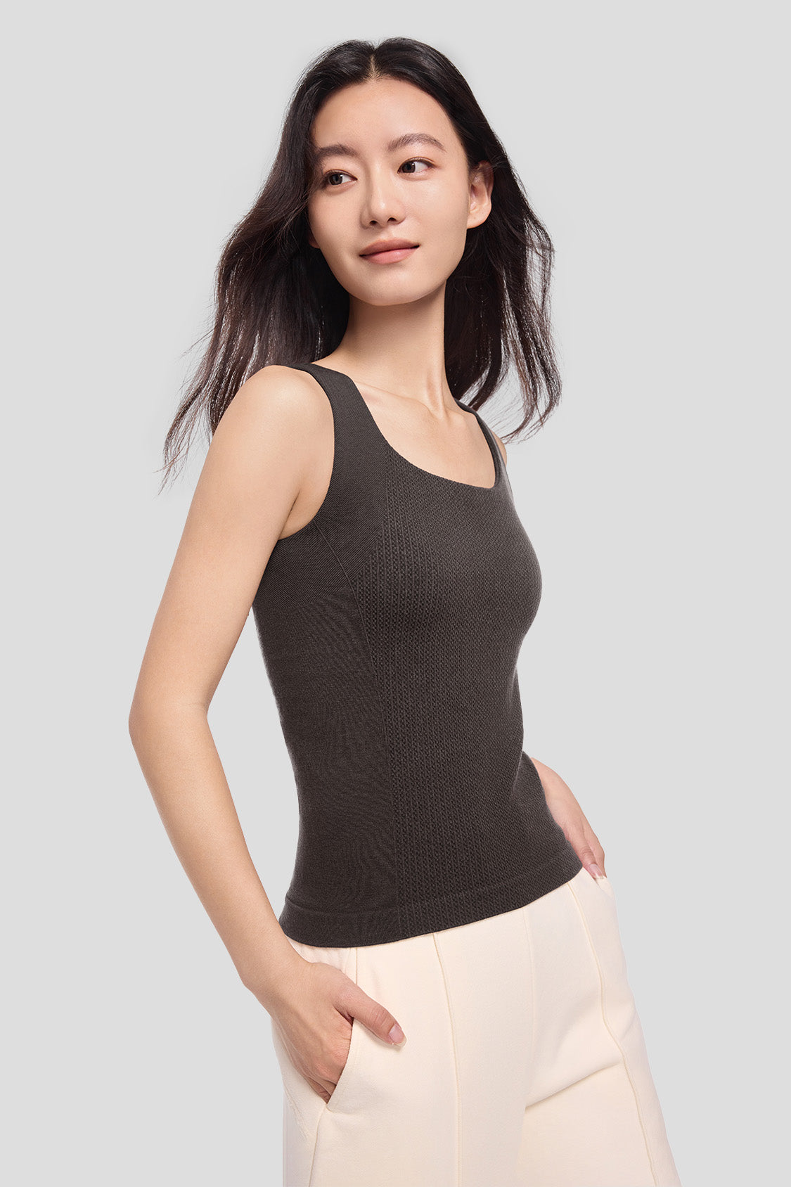 ShapeCore Women's Square Neck Thermal Vest - Cozy Fleece Lined Winter Layering Piece for Outdoor Activities and Casual Wear