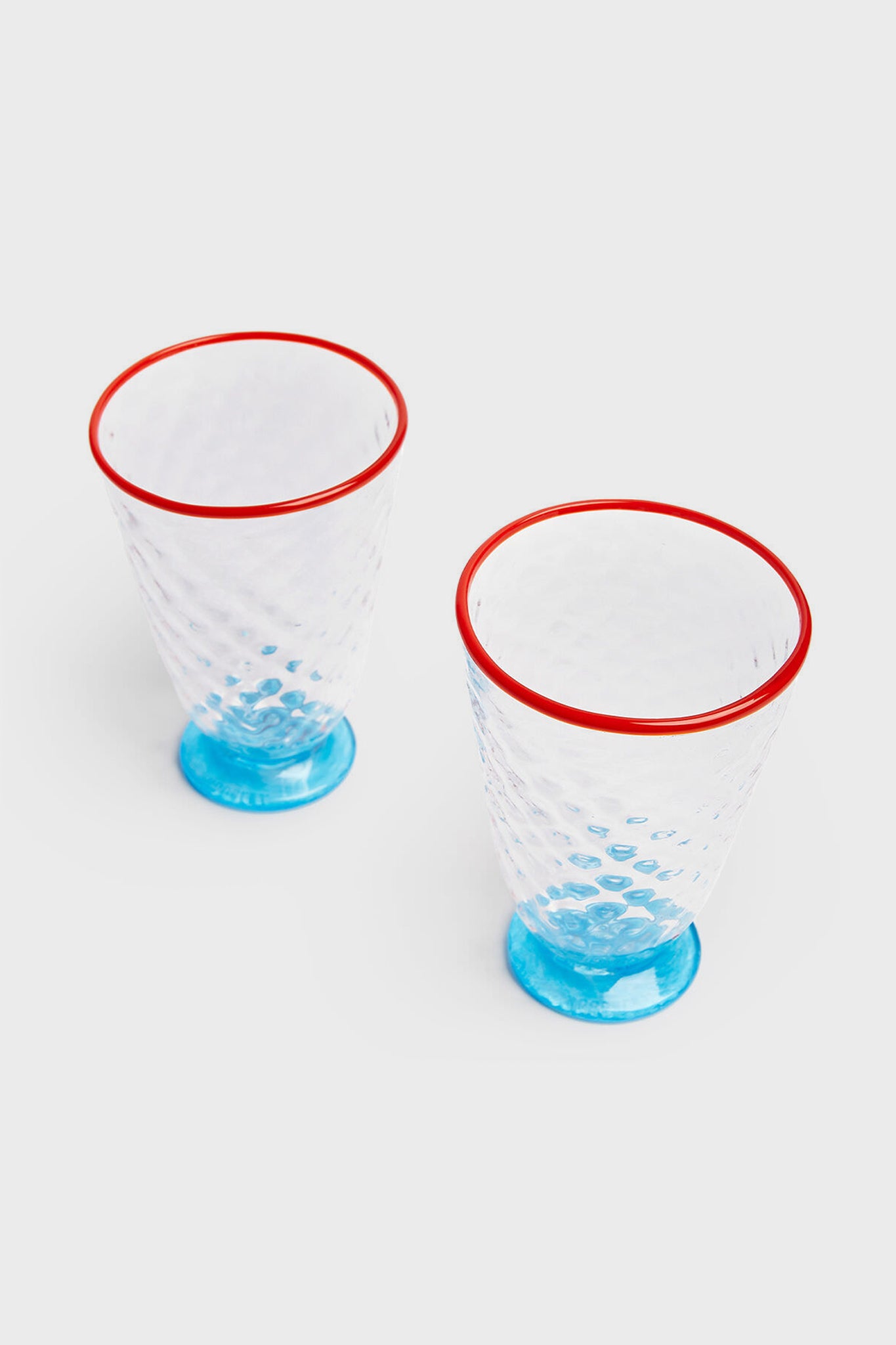Premium Blue Quilted Glasses Set of 2 - Shatterproof Drinkware for Wine, Juice & Cocktails - Perfect for Home Bar, Dinner Parties & Gifts