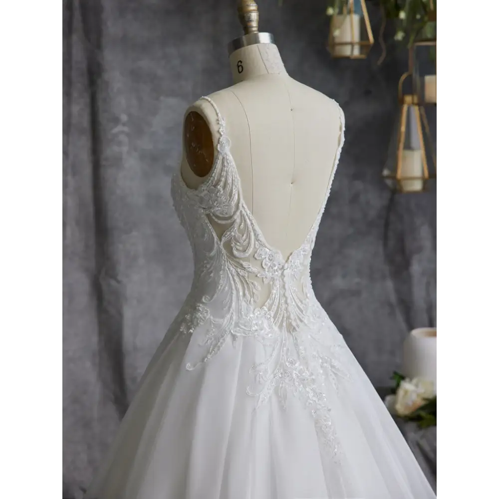 Fairbanks by Maggie Sottero | Elegant Lace Wedding Dress with Beaded Bodice | Perfect for Bridal Gowns, Formal Events & Evening Galas
