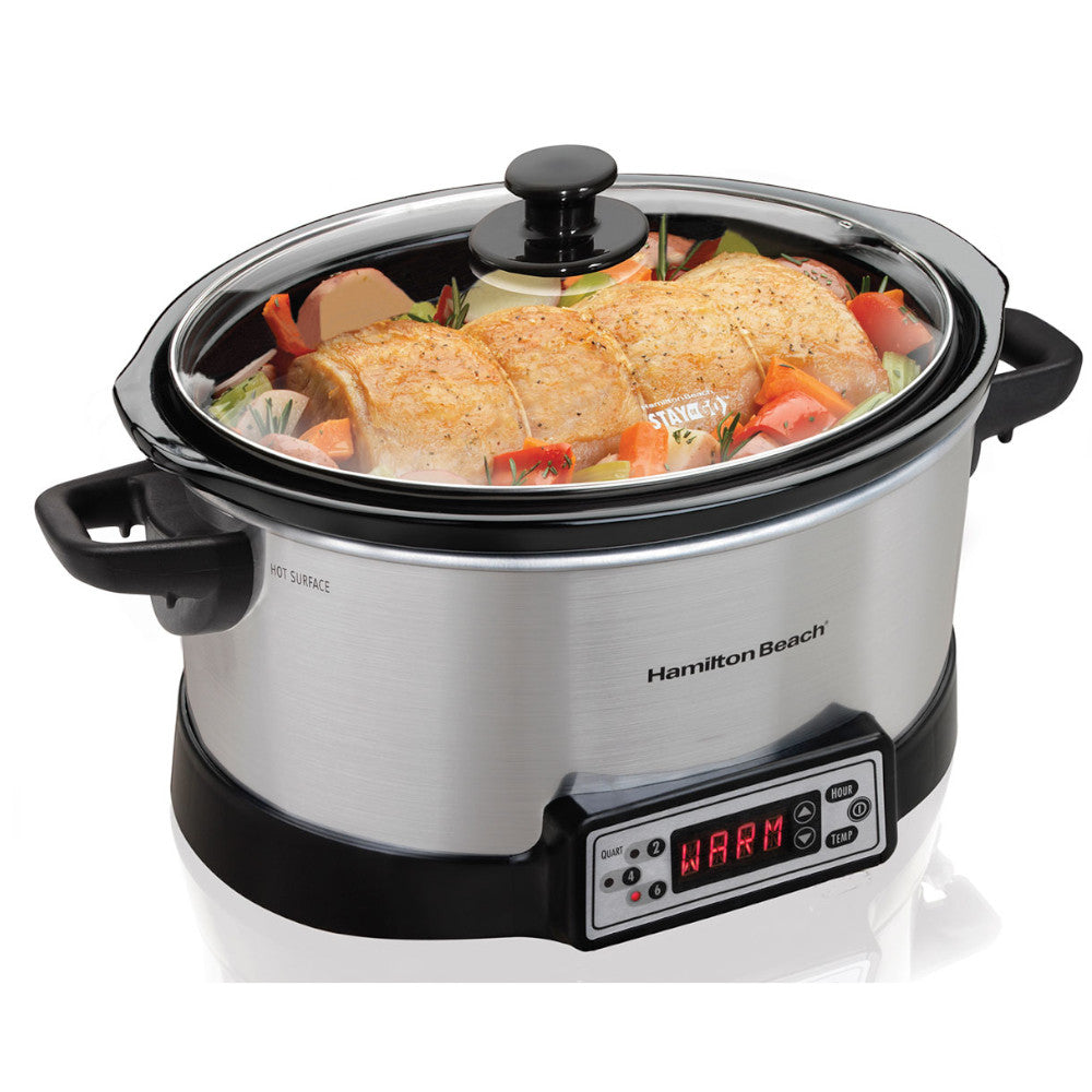 Hamilton Beach 6-Quart Programmable Slow Cooker with Digital Timer - 33642C - Perfect for Family Dinners, Potlucks & Meal Prep