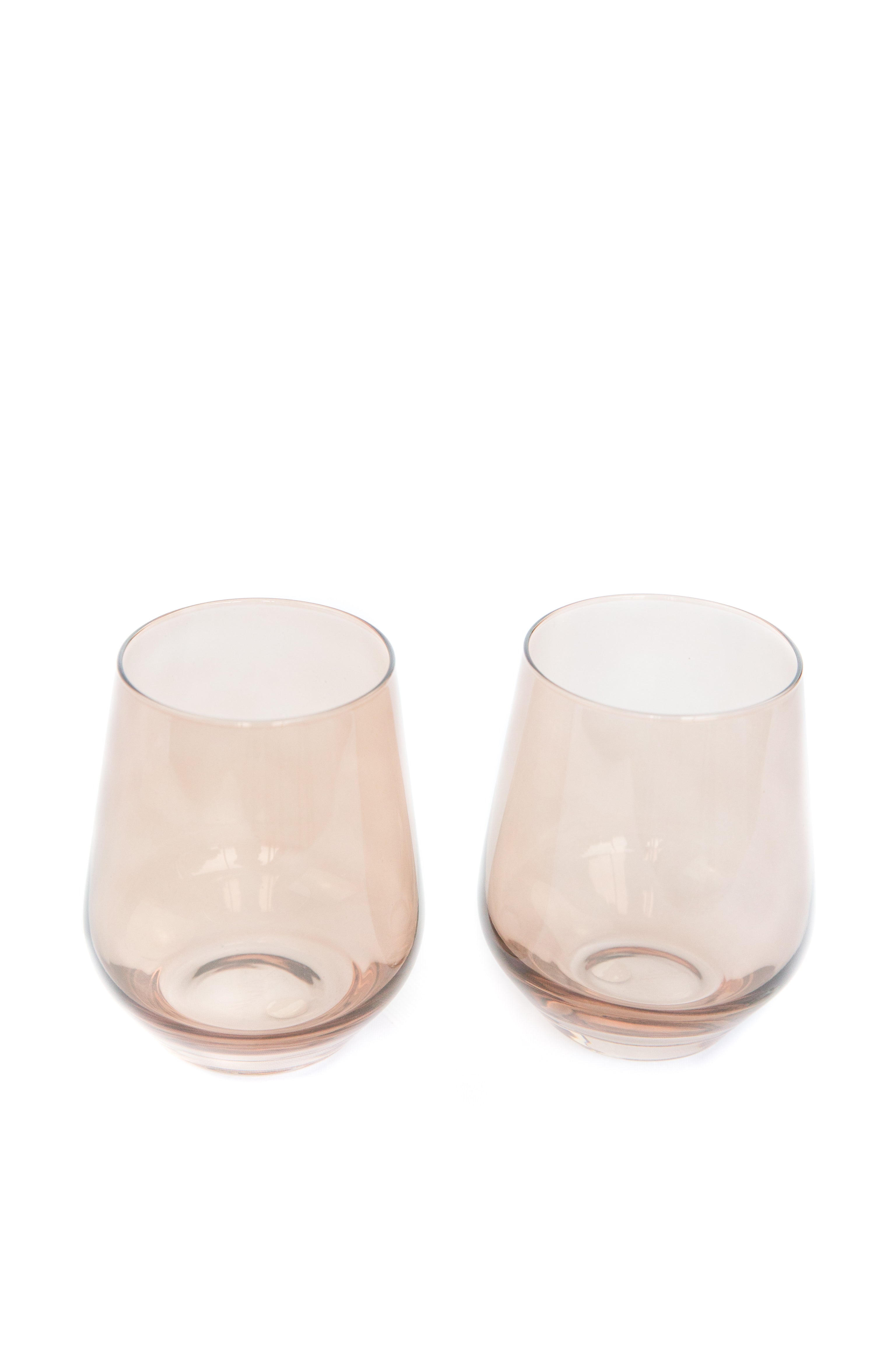 Premium Estelle Colored Wine Glasses Set of 6 - Stemless, Shatter-Resistant, Mocha Mousse (Amber Smoke) - Perfect for Parties, Weddings, and Home Entertaining