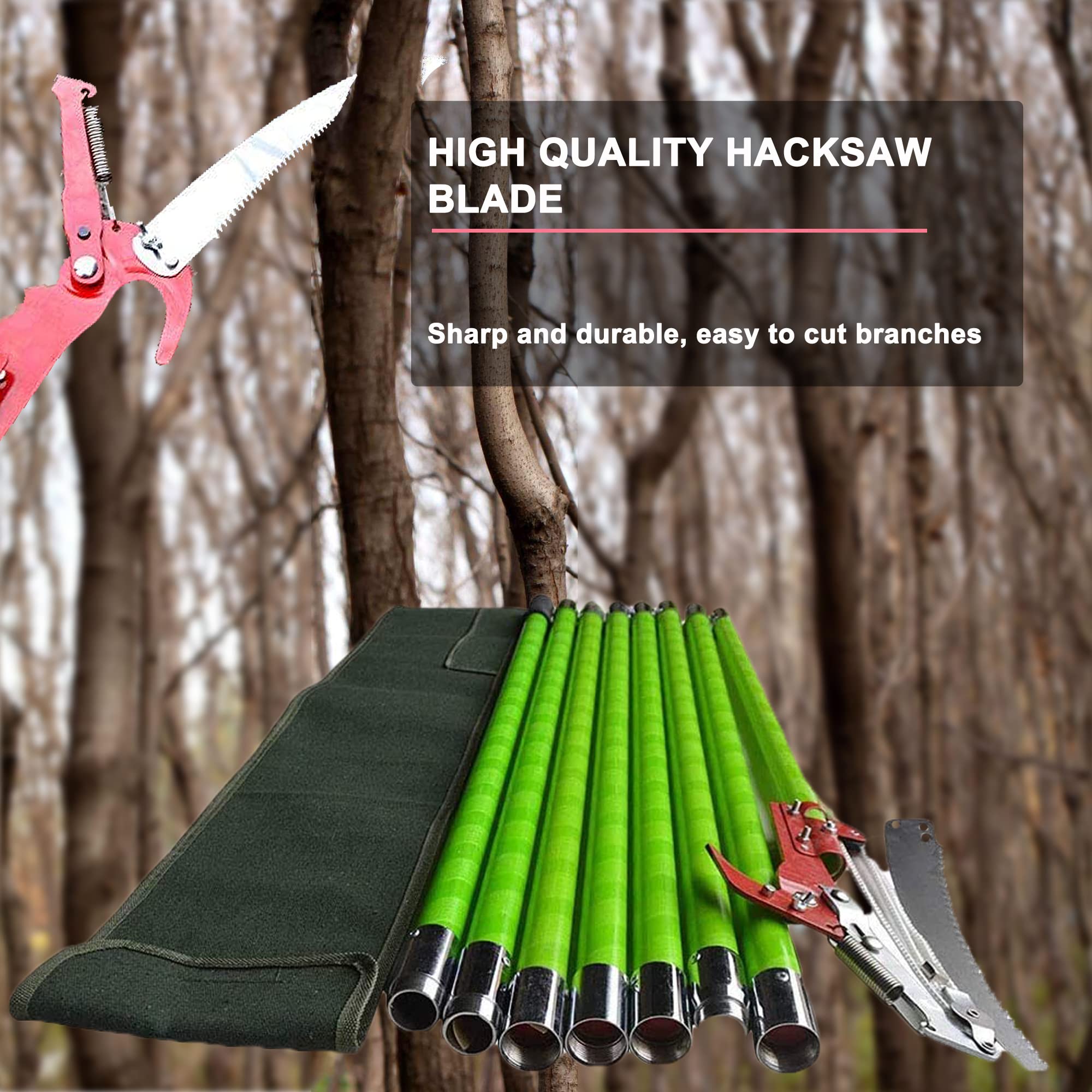 Manual Pole Saw 7-26ft - 2-in-1 Tree Pruner & Scissor for High Branches | Garden Trimming Tool