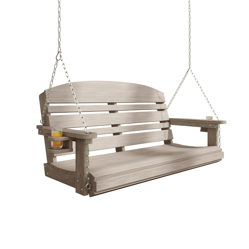 Outdoor Composite Porch Swing - Classic Casual Design for Patio, Garden, and Backyard Relaxation | Weather-Resistant & Low Maintenance