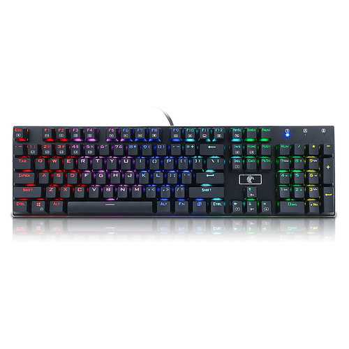 E element Z88 104-Key NKRO USB Wired RGB Backlit Mechanical Gaming Keyboard with Outemu Blue Switches - Perfect for PC Gaming, Typing & Office Work