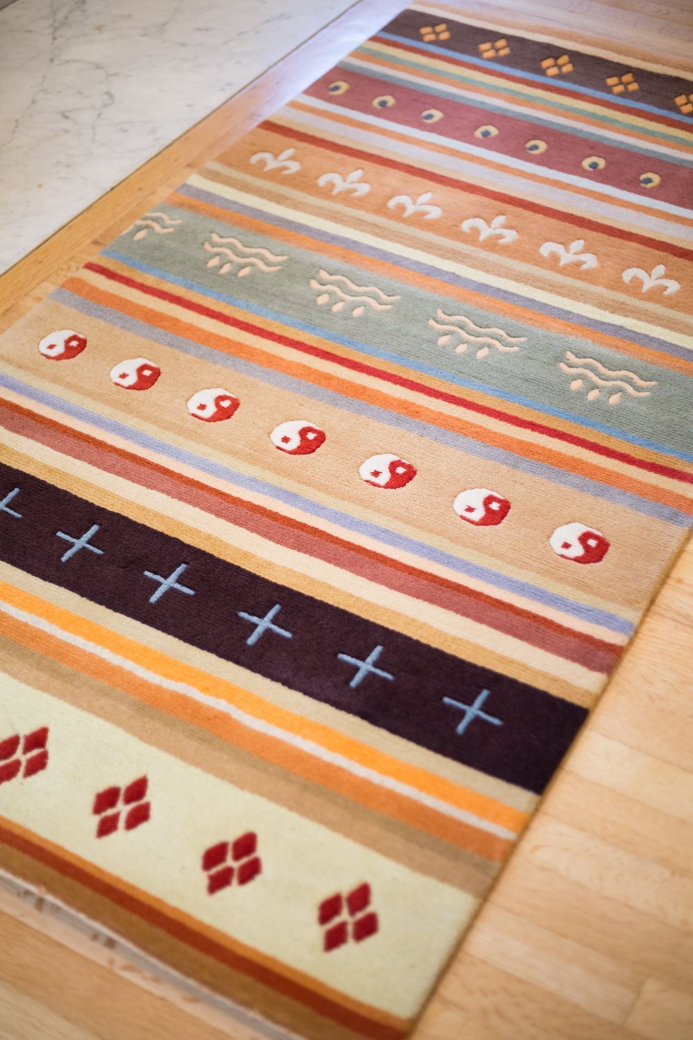 Handmade 100 Knot Tibetan Chuba Rug - Authentic Tibetan Wool Carpet for Home Decor, Living Room, Bedroom & Meditation Space