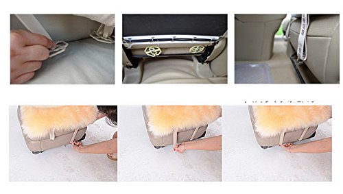Genuine Sheepskin Car Seat Covers - Luxury Long Wool Fur Front Seat Covers Set for Winter, Universal Fit (White/Grey) | Warm & Comfortable for Cold Weather Driving, Road Trips, and Daily Commute