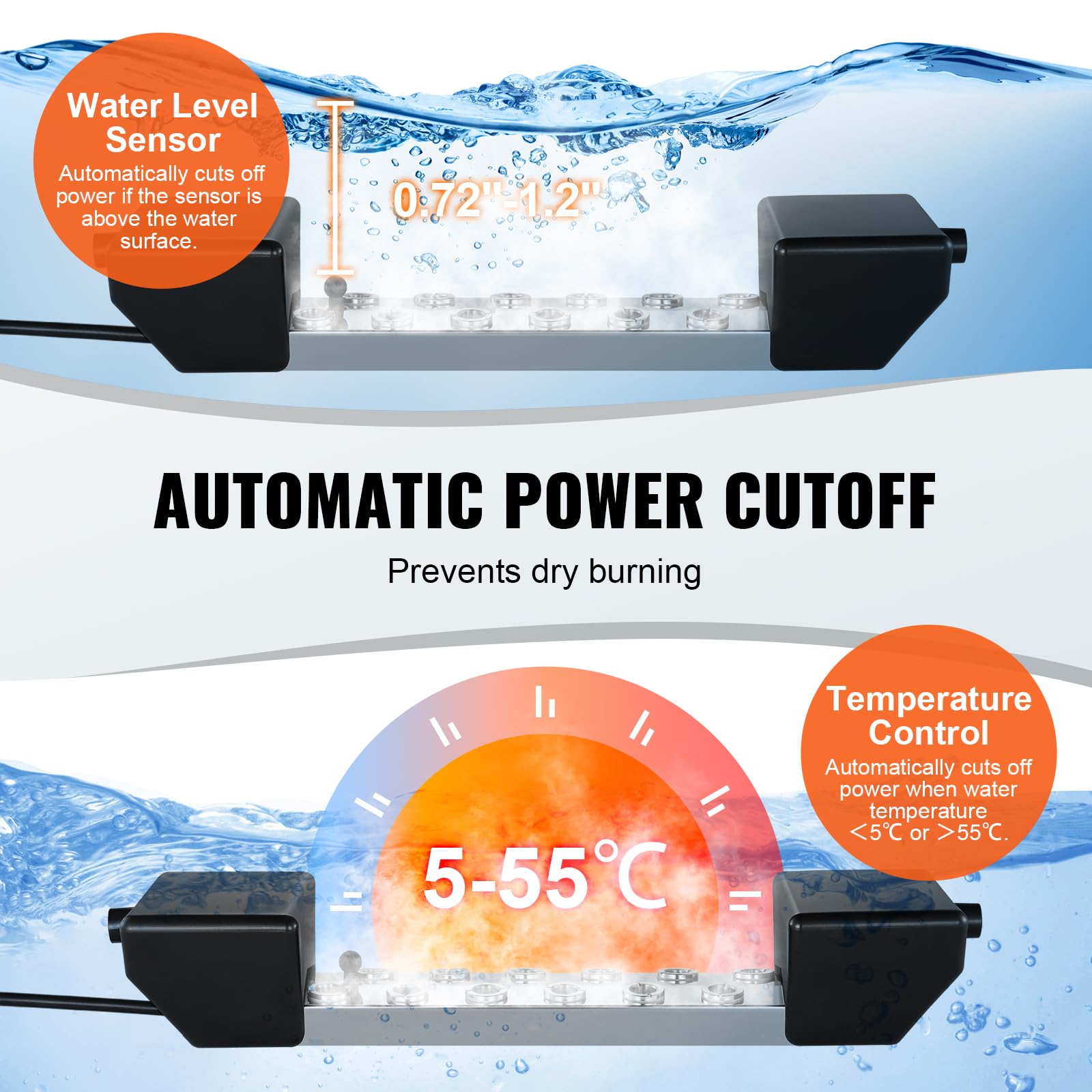 VEVOR 12-Head Ultrasonic Mist Maker Fogger - 9000mL/H High Output with 300W IP67 Waterproof Power Supply, Floating Buoy & Replacement Discs - Perfect for Ponds, Gardens, Rockeries, Greenhouses & Halloween Decorations - Create Magical Ambiance for Parties, Weddings & Home Relaxation