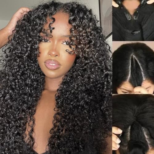 V Part Kinky Curly Wig