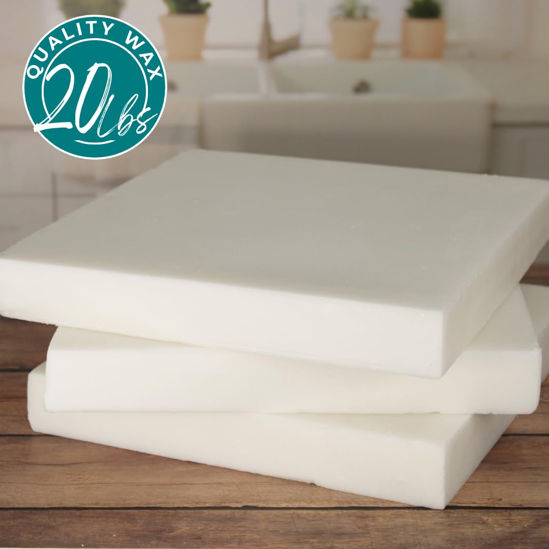 Premium 20lb Soy Wax Slab for Candle Making - Natural, Smooth Blend with High Fragrance Load Capacity | Ideal for Handmade Candles, Aromatherapy & Home Decor | Candle Making Supplies & DIY Craft Materials