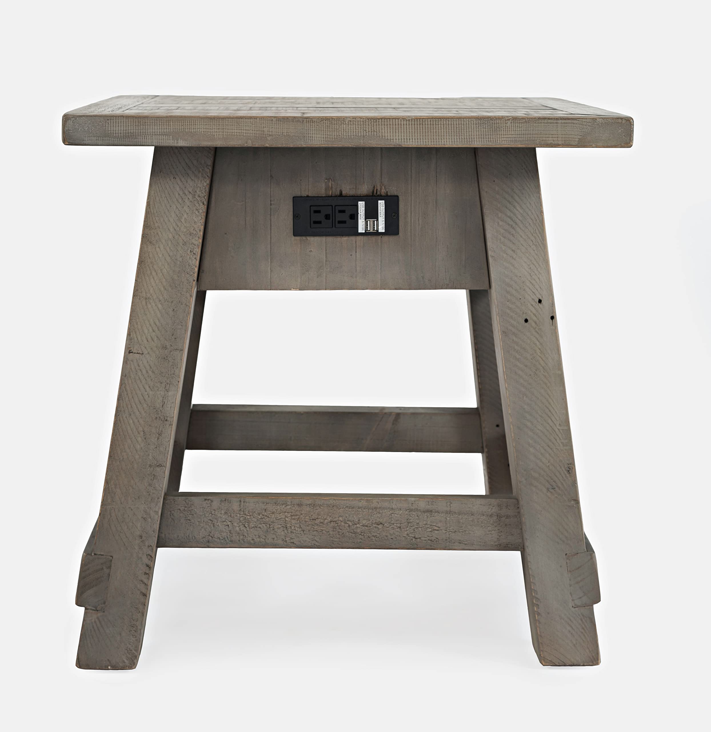 Jofran Outer Banks USB Charging Station End Table - Nightstand with 4 USB Ports & Power Outlets, Modern Side Table for Bedroom, Living Room, Office - Perfect for Charging Phones, Tablets & Lamps