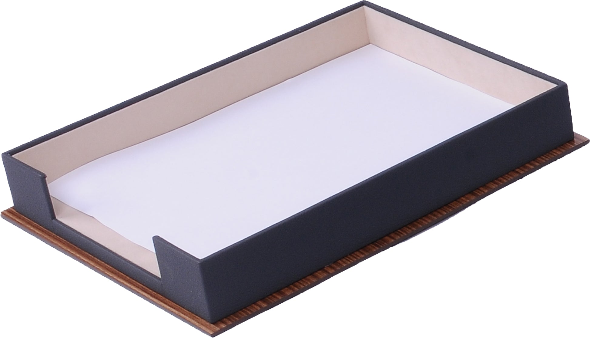 MOOG Star Wooden & Leather Document Tray - Elegant Desk Organizer for Office, Home & Workspace - Perfect for Files, Letters & Stationery Storage