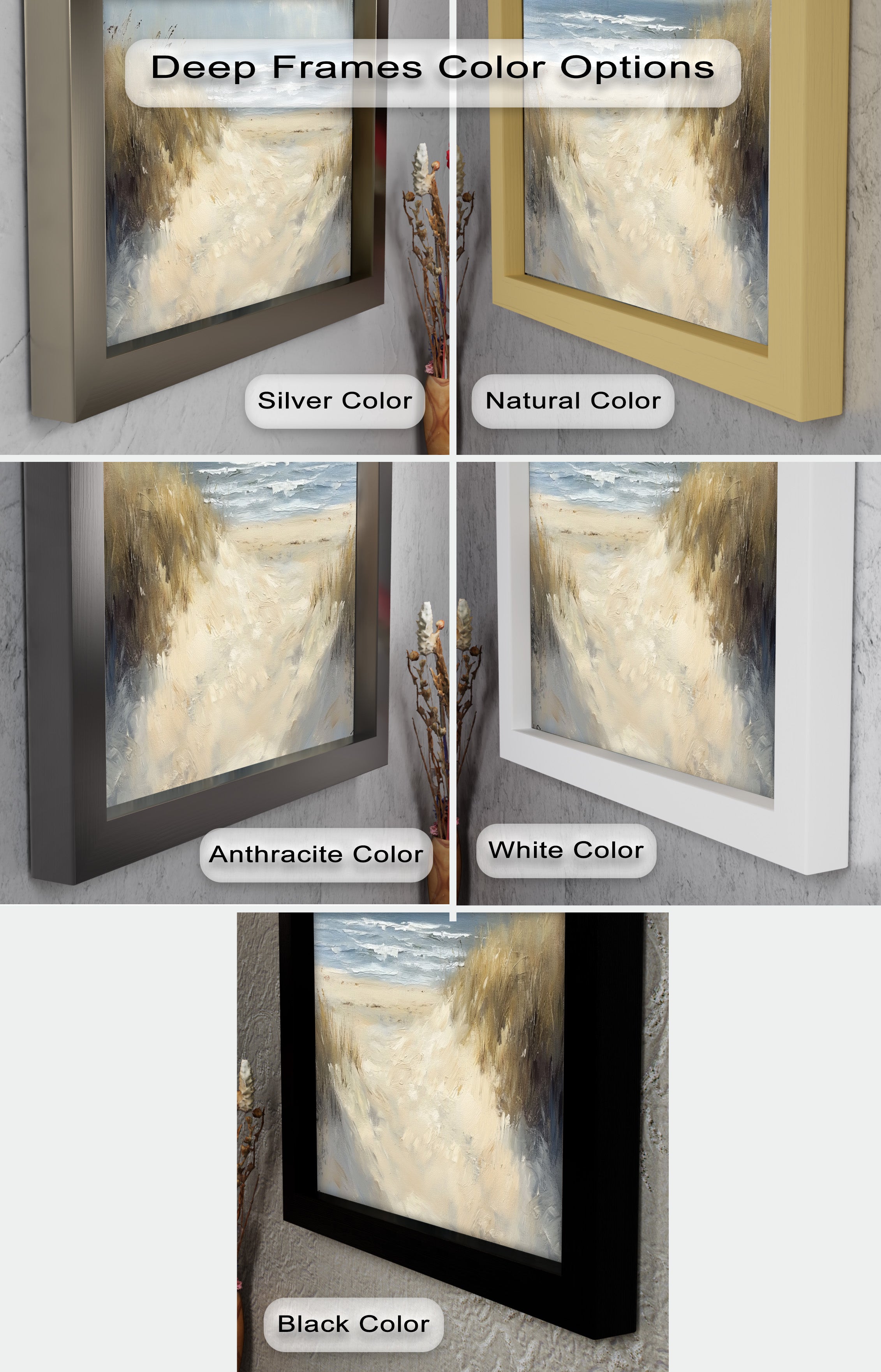 Coastal Breeze Beach Oil Painting - Handmade Seascape Wall Art for Living Room, Bedroom & Office Decor