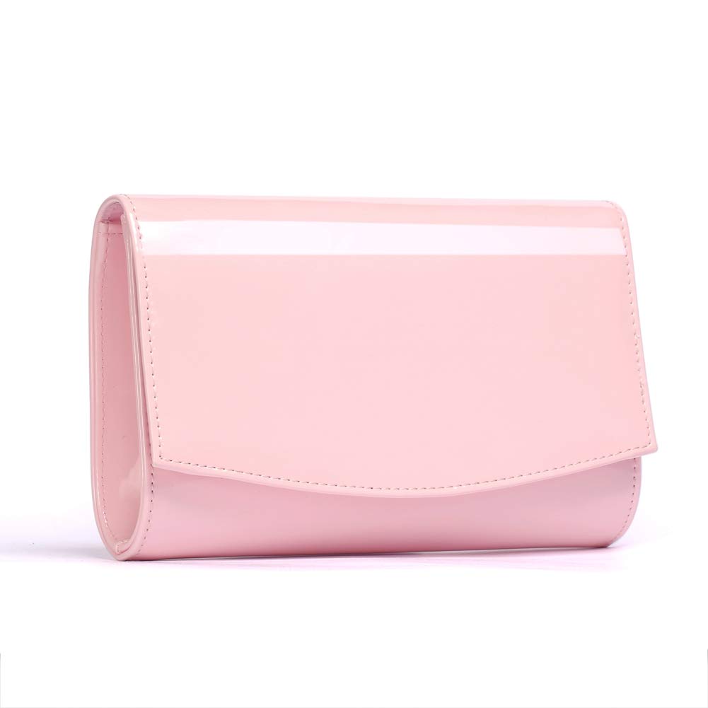 WALLYN'S Women's Patent Leather Wallet - Fashion Clutch Purse for Evening & Party - Solid Color Handbag for Women - Perfect for Date Night, Wedding & Special Occasions