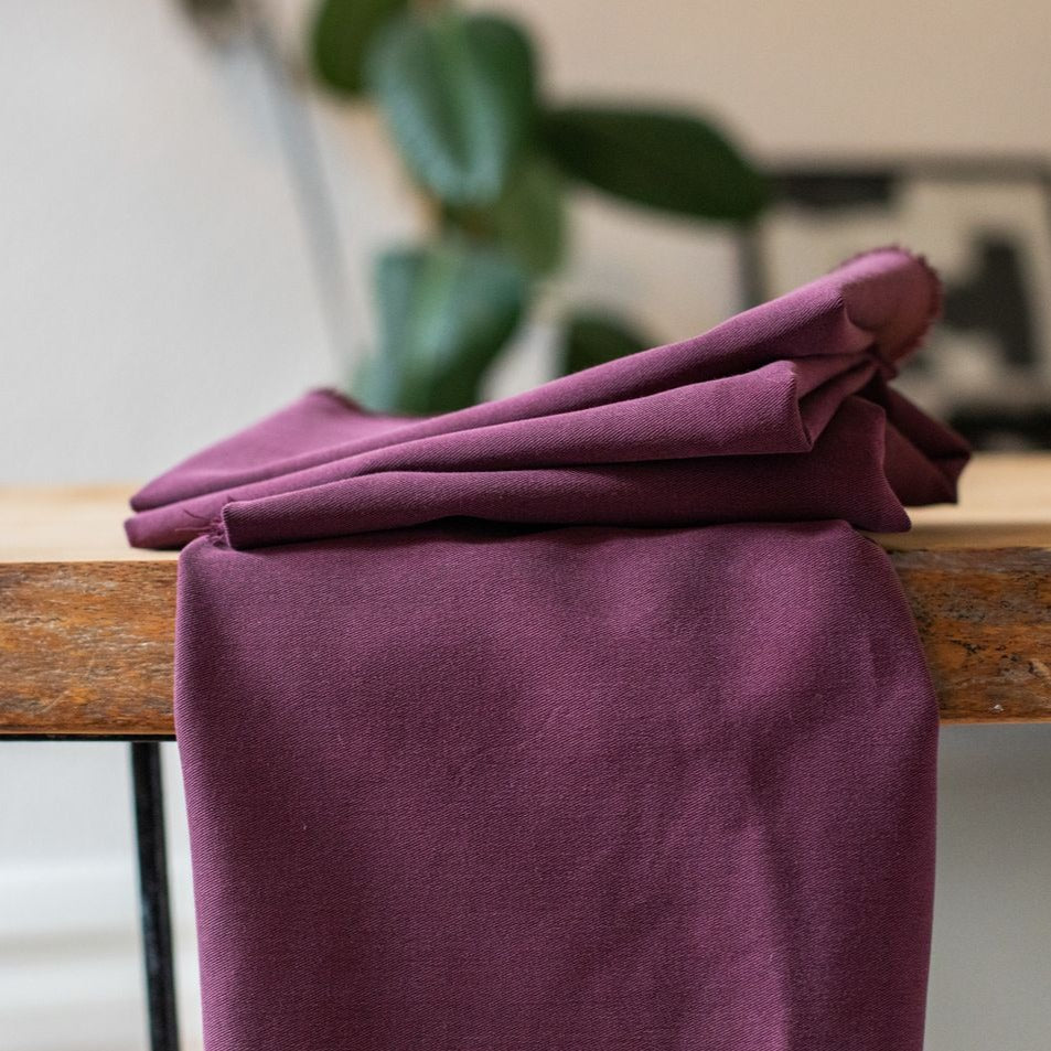 Soft Stretch Twill TENCEL™ Fiber Pants - Comfortable Maroon & Milk Color Women's Casual Trousers for Work, Travel & Everyday Wear