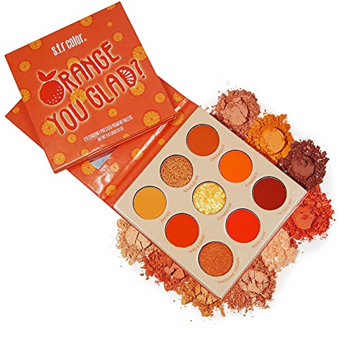 S.F.R. COLOR Orange You Glad Pressed Pigment Eyeshadow Palette - Matte & Shimmer Makeup Palette for Professional & Everyday Looks | Perfect for Daytime Office Wear & Nighttime Party Glam