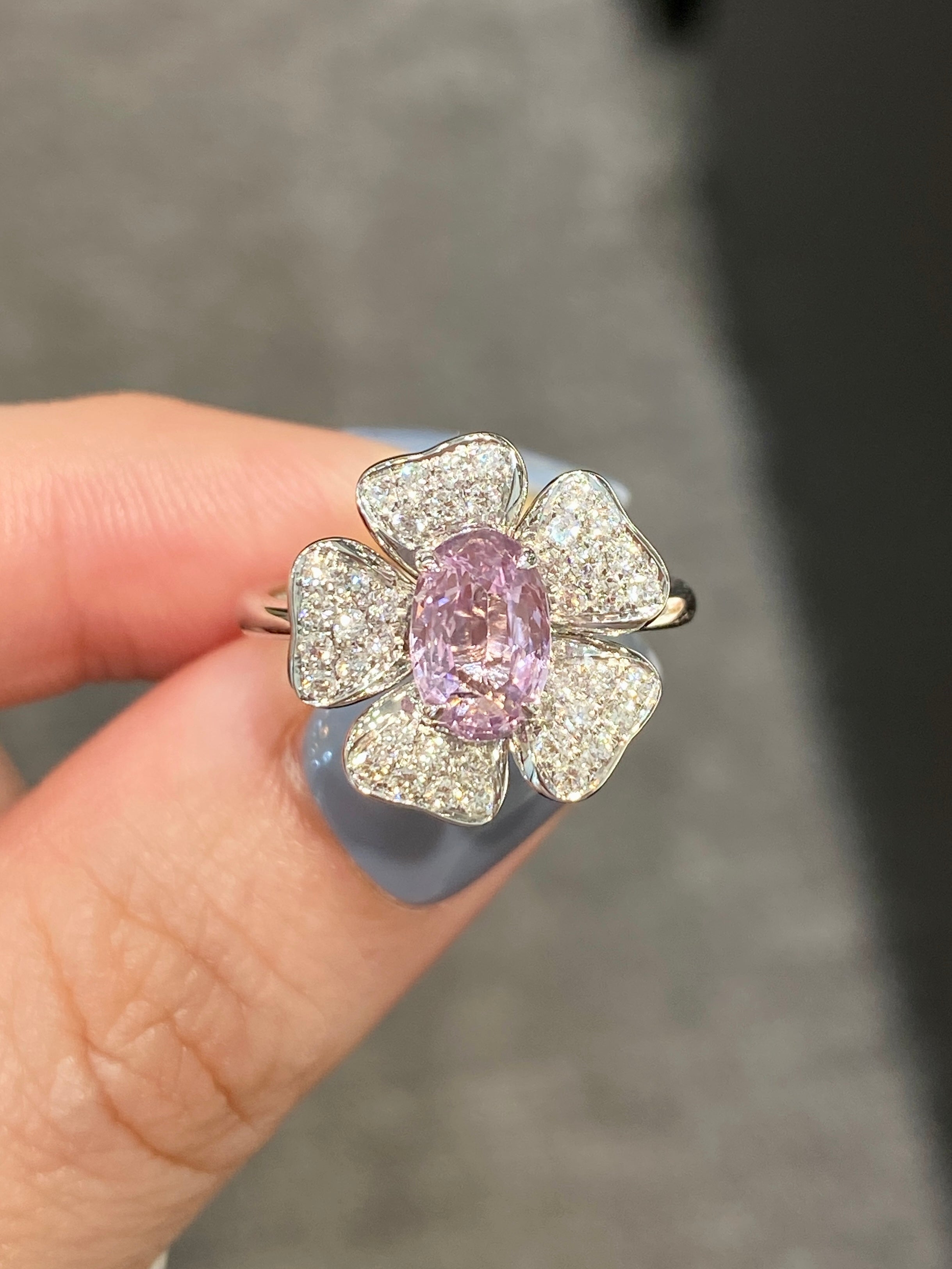 Natural Unheated Pink Sapphire Ring 1.21ct - Genuine Gemstone Jewelry for Women, Engagement & Wedding Rings, Anniversary Gift Idea