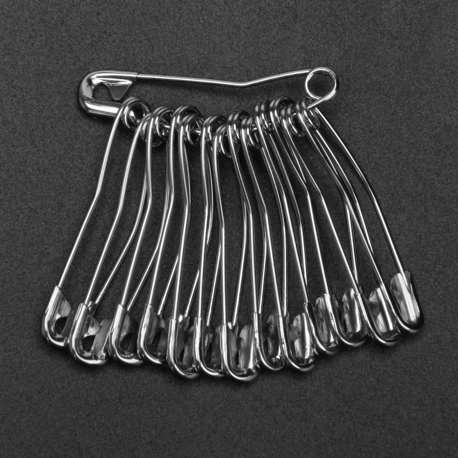 120 Pieces 38mm Curved Safety Pins - Nickel-Plated Steel Quilting Basting Pins with 2 Plastic Storage Cases | Perfect for Sewing, Fabric Crafts, Quilting & DIY Projects
