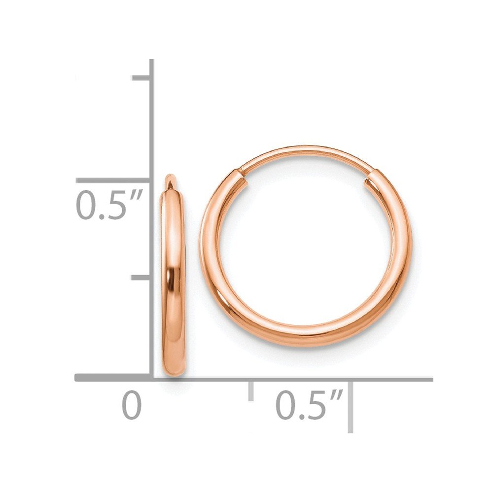14K Rose Gold Polished Endless Tube Hoop Earrings for Women - Hypoallergenic Dainty Huggie Earrings for Everyday Wear | Perfect for Work, Date Night & Special Occasions
