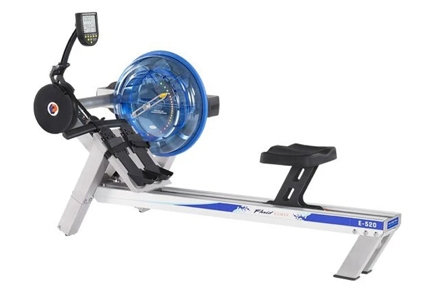 FluidRower E520 Evolution Commercial Indoor Rowing Machine - Premium Home & Gym Cardio Equipment for Full-Body Workouts & Fitness Training