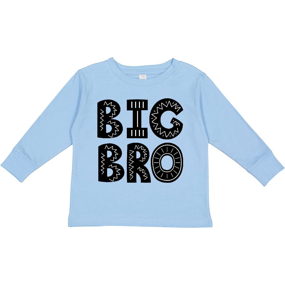 Inktastic Brother Big Bro Toddler Long Sleeve T-Shirt - Cute Sibling Matching Outfit for Family Photos & Special Occasions