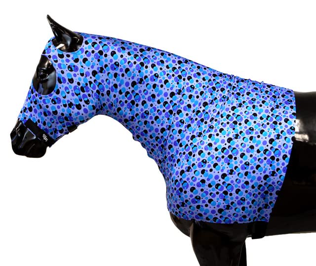 XXS Bubbles Print Stretch Zipper Hood for Horses - Perfect for Riding, Training & Outdoor Activities