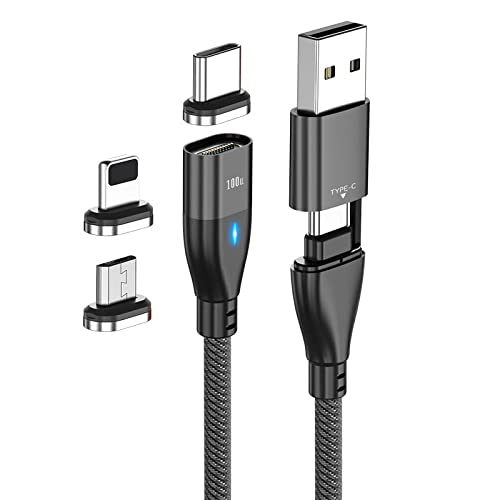 BoxWave 100W Magnetic Charging Cable - USB Type-C & Micro USB Fast Charger Compatible with Samsung Galaxy S9 - PD AllCharge Technology - Jet Black - Perfect for Home, Office & Travel Charging